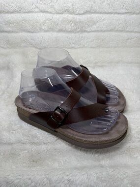 Mephisto Women's Helen Brown Sandanyl 112 Adjustable Flat Strap Sandals 37/ 6.5